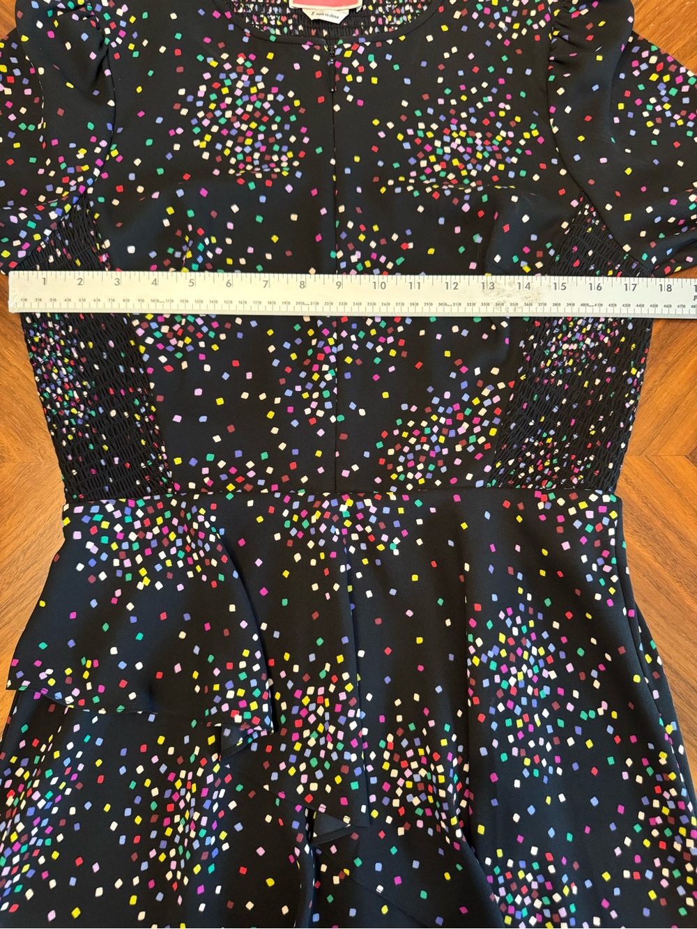 Kate Spade New York Confetti Cheer Smocked Long Sleeve Dress Size 8 - Picture 10 of 16